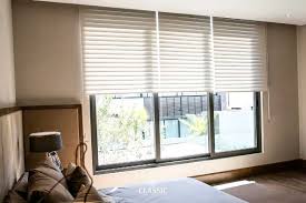 Twilight blinds with grey fabric for modern decor