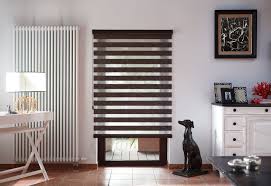 Twilight blinds in grey fabric for living room