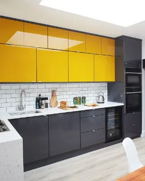 Black and Orange Kitchen Cabinets
