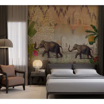 Elephant Mural Wallpaper